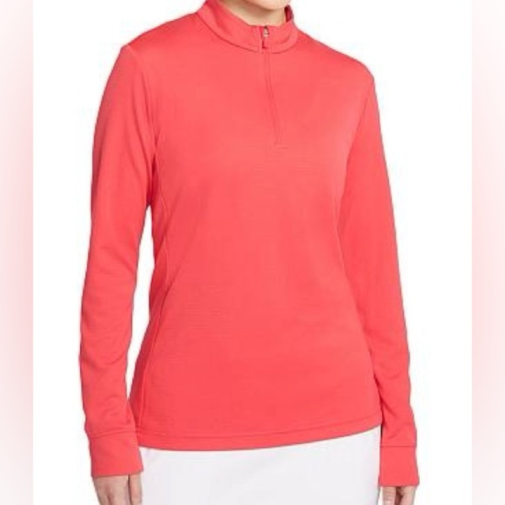 Nike Golf Pullover sweatshirt 1/4 Zip Dri-FIT Coral Red Lightweight women L